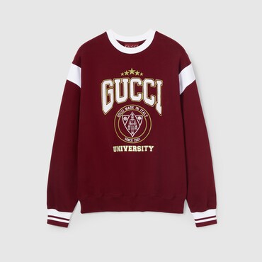 GUCCI Embroidered Cotton Jersey Sweatshirt, Size L