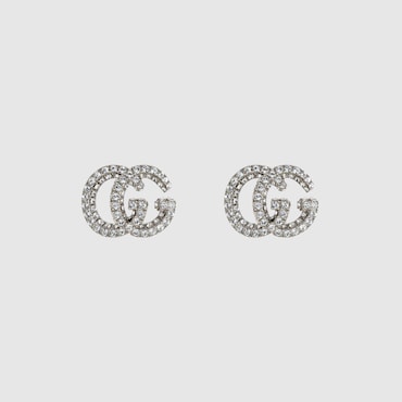 GUCCI GG Marmont Crystal Stud Earrings