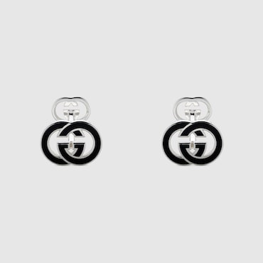 GUCCI Interlocking Enamel Cufflinks