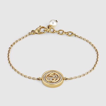 GUCCI Blondie Bracelet With Crystals, Size S