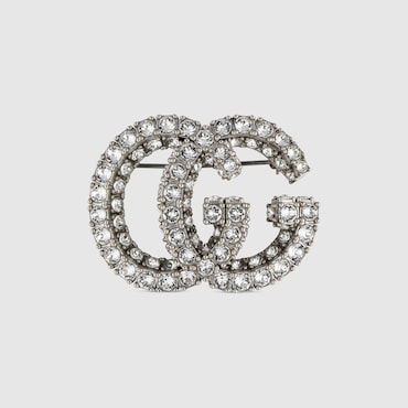 GUCCI GG Marmont Crystal Brooch