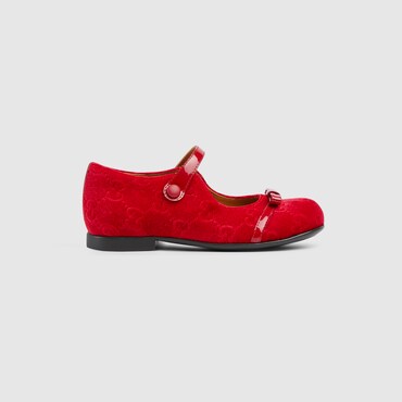 GUCCI Baby - GG Ballet Flat With Bow, Size 25