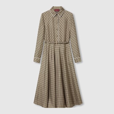 GUCCI GG Silk Twill Dress, Size 38 IT