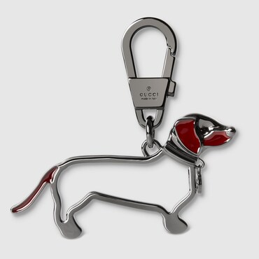 GUCCI Dog Keychain With Interlocking G