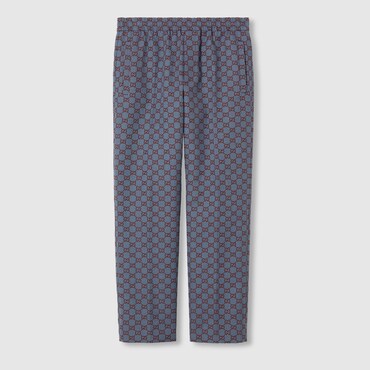GUCCI GG Pied-de-poule Wool Leisure Trousers, Size 48