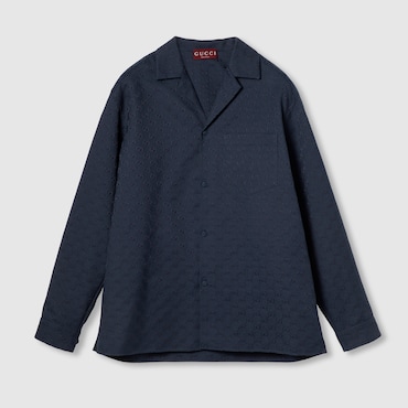GUCCI GG Canvas Shirt, Size 56