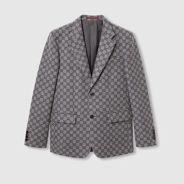 GUCCI GG Wool Flannel Jacket, Size 50 IT