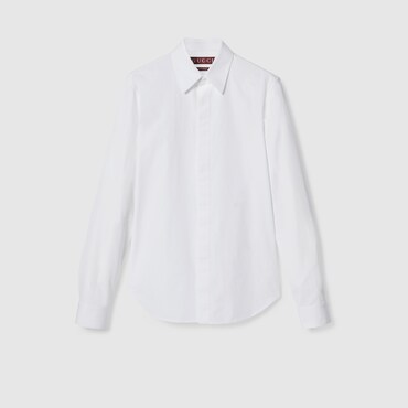 GUCCI Embroidered Cotton Poplin Shirt, Size 18