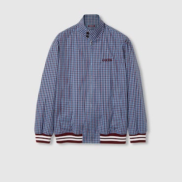 GUCCI Giacca In Cotone A Quadretti Con Ricamo, Taglia 48