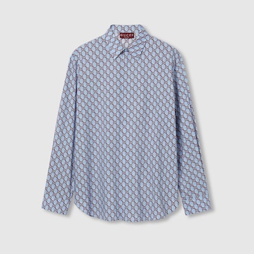 GUCCI Printed Cotton Shirt, Size 18