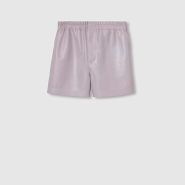 GUCCI Embossed Soft Nappa Leather Shorts, Size 50 IT
