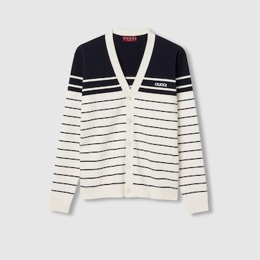GUCCI Cotton Cardigan With Embroidery, Size XL