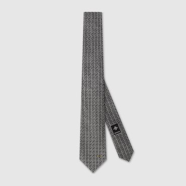 GUCCI Horsebit Silk Jacquard Tie