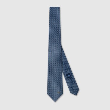 GUCCI Horsebit Silk Jacquard Tie