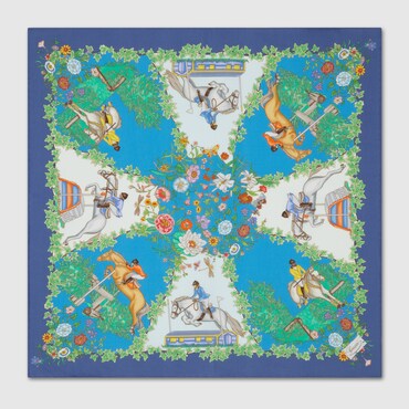 GUCCI Printed Cotton Pocket Square
