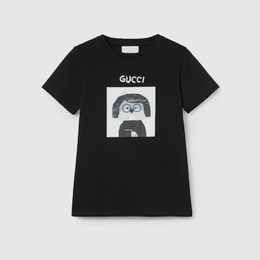 GUCCI Garçons - T-shirt Pour Enfant En Coton Imprimé, Taille 5 ANS