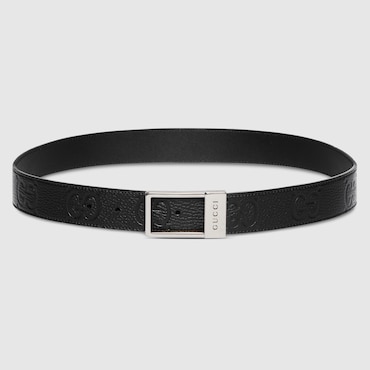 GUCCI GG Belt With Rectangular Buckle, Size 95