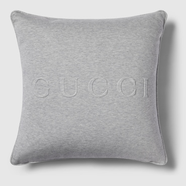 GUCCI Embossed Jersey And Leather Cushion