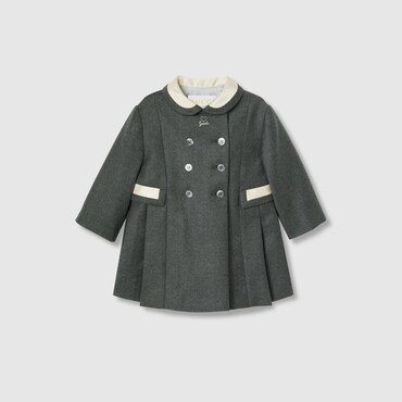 GUCCI Baby - Embroidered Wool Flannel Coat, Size 24 MONTHS