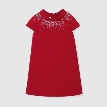 GUCCI Kids - Embroidered Jersey Dress, Size 5 YEARS