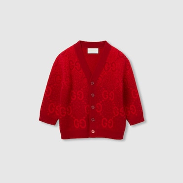 GUCCI Baby - GG Wool Jacquard Cardigan, Size 9-12 MONTHS