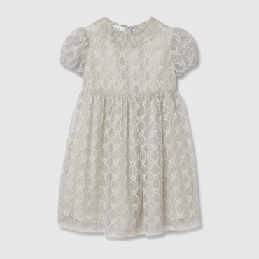 GUCCI Bambina - Abito Bambino In Cotone Lamé GG, Taglia 8 ANNI