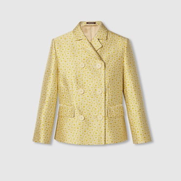GUCCI Silk Blend Floral Jacquard Jacket, Size 40 IT