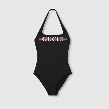 GUCCI Sparkling Jersey Swimsuit With Print, Size S