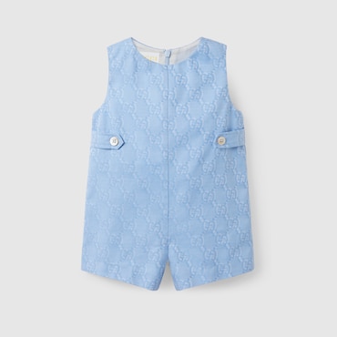 GUCCI Baby - Cotton Dungaree With GG Shadow, Size 12-18 MONTHS