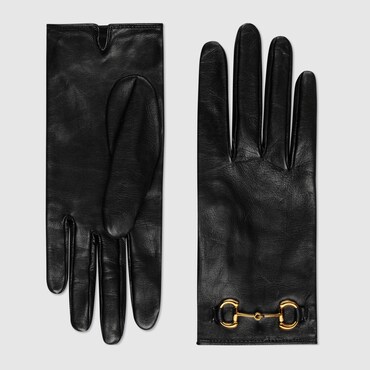 GUCCI Leather Gloves With Horsebit, Size 6.5