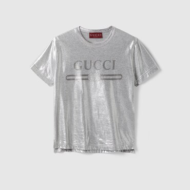 GUCCI Printed Laminated Cotton T-shirt, Size M