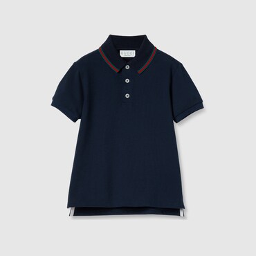 GUCCI Kids - Cotton Polo Top With Web, Size 6 YEARS