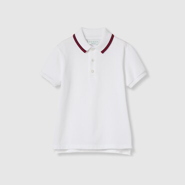 GUCCI Kids - Cotton Polo Top With Web, Size 4 YEARS