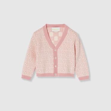 GUCCI Bébé - Cardigan Pour Bébé En Coton GG, Taille 24 MOIS