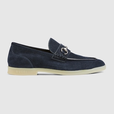 GUCCI Men's Loafer With Horsebit, Size 43 IT, Blue