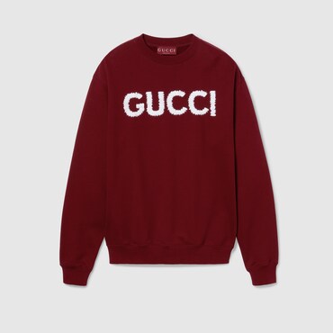 GUCCI Embroidered Cotton Jersey Sweatshirt, Size XS