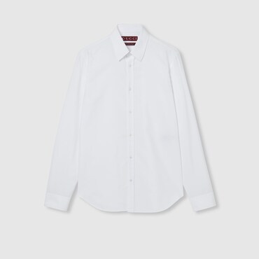 GUCCI Cotton Poplin Shirt With Web, Size 15