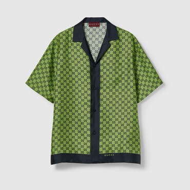 GUCCI Printed Silk Shirt, Size 58