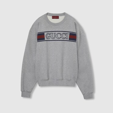 GUCCI Cotton Jersey Sweatshirt With Embroidery, Size XXXL