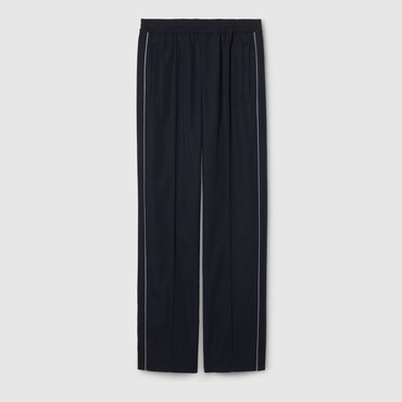 GUCCI Embroidered Wool Twill Trouser, Size 52