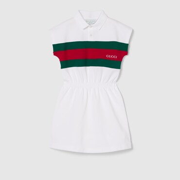 GUCCI Kids - Cotton Dress With Web, Size 10 YEARS