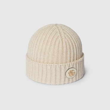 GUCCI Rib Knit Wool Lamé Hat, Size L