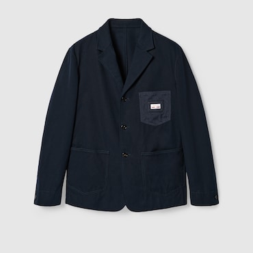 GUCCI Cotton Canvas Jacket, Size 46 IT