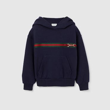 GUCCI Kids - Cotton Sweatshirt With Web, Size 8 YEARS