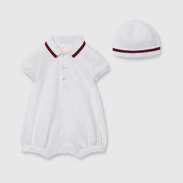 GUCCI Baby - Two-piece Cotton Gift Set With Web, Size 3-6 MONTHS