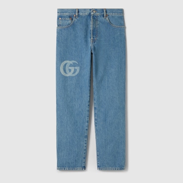 GUCCI Lasered Double G Denim Trouser, Size 30