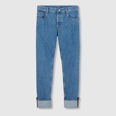 GUCCI Tapered Fit Denim Trousers, Size 38