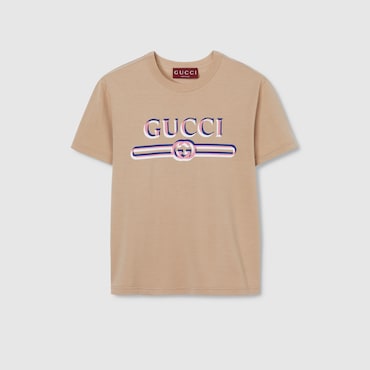 GUCCI Printed Cotton Jersey T-shirt, Size M