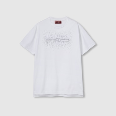 GUCCI Cotton Jersey T-shirt With Interlocking G, Size S