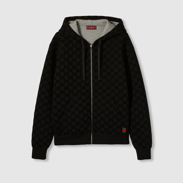 GUCCI Sweat-shirt Zippé En Jersey À Imprimé, Taille L